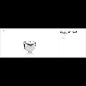 Pandora Big Smooth Heart Charm Sterling Silver